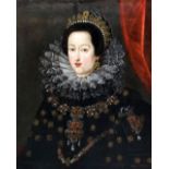 Early 17th Century English school - Oil painting - Shoulder-length portrait thought to be Frances