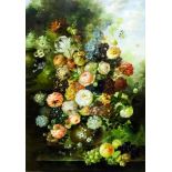 20th Century school in the "Dutch 17th Century" manner - Oil painting - Still life with floral