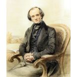 Herbert Luther Smith (1811-1870) - Two watercolours - Seated half-length portrait of a gentleman,