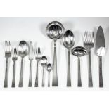 A 20th Century French Christofle silver "Concord" pattern table service for eight place settings,