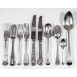 Six Edward VII silver Kings Pattern dessert forks, by Robert Stebbings, London 1901