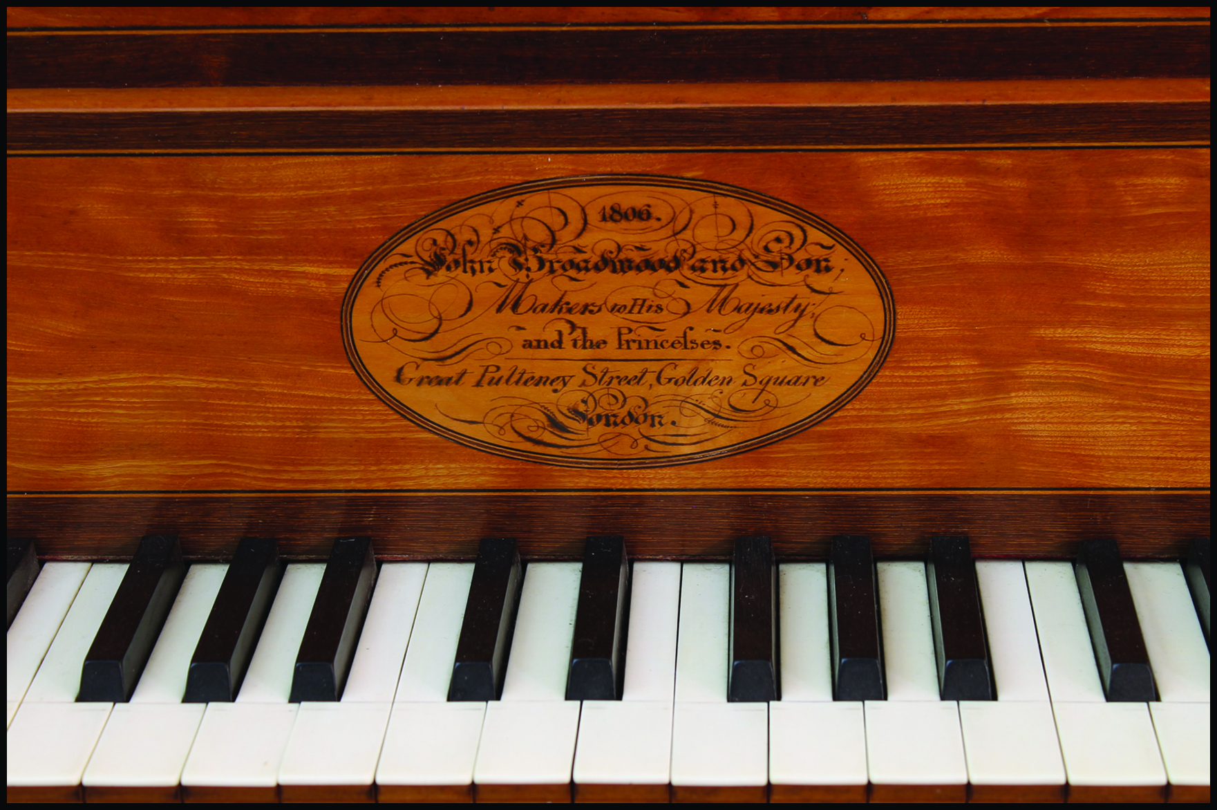 A grand piano by Broadwood, London, 1806 The mahogany cross-banded case inlaid with ebony stringing, - Image 3 of 3