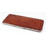 A late Victorian silver mounted and crocodile leather rectangular notecase, 9.25ins x 4ins, by