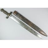 A good early 19th Century French artillery short sword (Gladius), the 19ins bright steel double