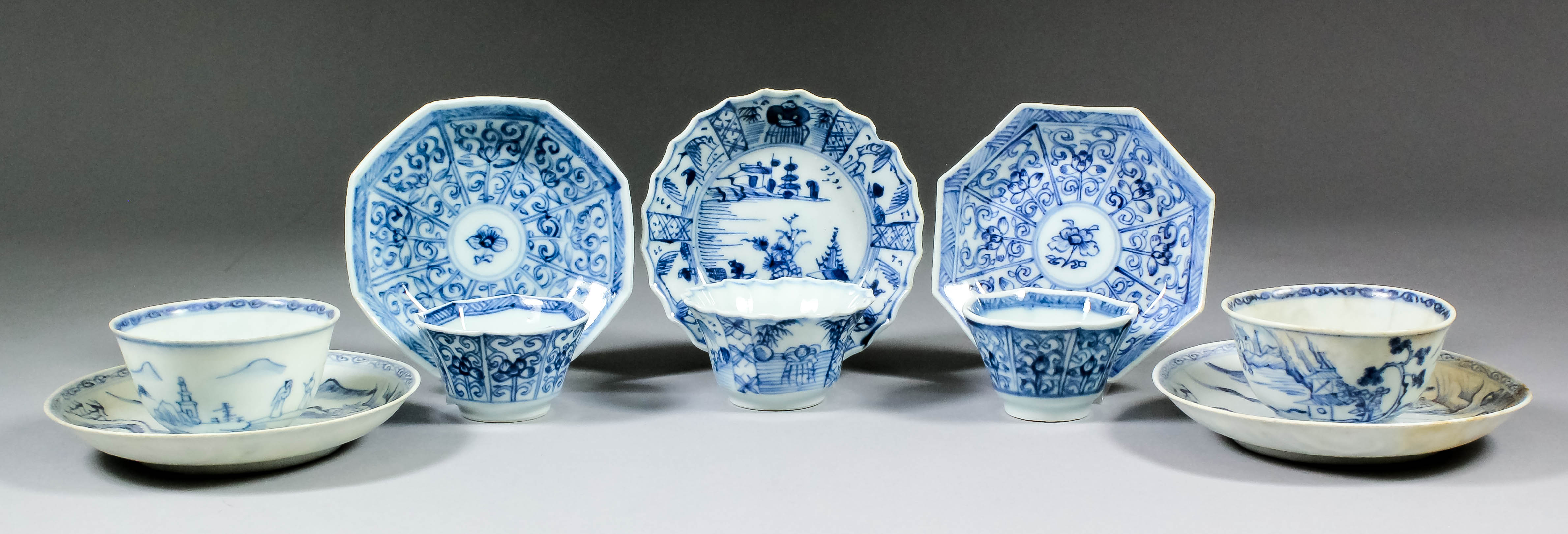 A small collection of early 18th Century Chinese blue and white porcelain from the Ca Mau wreck,