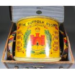 A military side drum of the First Battalion The Suffolk Regiment, 14ins diameter, decorated with a