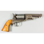 A 19th Century .36 calibre Continental six shot percussion revolver in the Colt manner, Serial No.