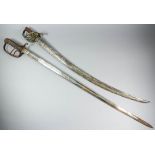 A George V officer's dress sword by J.R. Gaunt & Son, London, the 35ins bright steel blade with