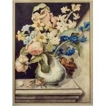 Eelke Jelles Eelkema (Dutch, 1788-1839) - Pair of watercolours - Still lifes - Flowers in a vase and