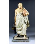 Masion (late 19th /early 20th Century Continental school) - Painted plaster model of a portly