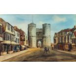 ***S.J. (Toby) Nash (1891-1960) - Watercolour - The Westgate Towers, Canterbury, 11.5ins x 18ins,