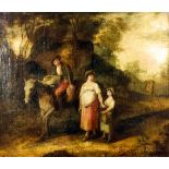 Manner of Thomas Gainsborough (1727-1788) - Oil painting - Rural landscape with family and pony on a