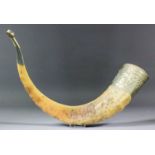 An Eastern plated metal mounted drinking horn (from the horn of a mountain goat), the mounts