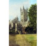 ***S.J. (Toby) Nash (1891-1960) - Ink and watercolour - Canterbury Cathedral from Green Court