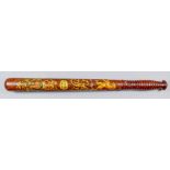 A Victorian turned wood truncheon, painted with lion rampant over "BSI" over "April 10 1848", over