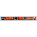 A Victorian turned wood truncheon, painted with Nottingham coat of arms and motto over "Police 22"