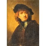 After Rembrandt van Rijn (1606-1669) - Oil painting - Self portrait as a young man, 1634, panel 8.