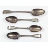 A Willliam IV silver fiddle pattern gravy spoon engraved with initials "M.A." to terminal, by