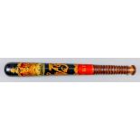 A Victorian turned wood truncheon, painted with a crown over royal cypher over "W.B.P." within