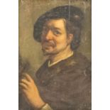 18th/19th Century Dutch school - Oil painting - Shoulder length portrait of a young man wearing