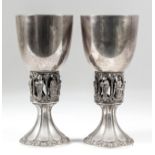 A pair of Elizabeth II Aurum, silver and silver gilt limited edition goblets made by order of The