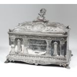 A George V Scottish "Royal Burgh of Dumfries" silver Freedom casket of rectangular architectural