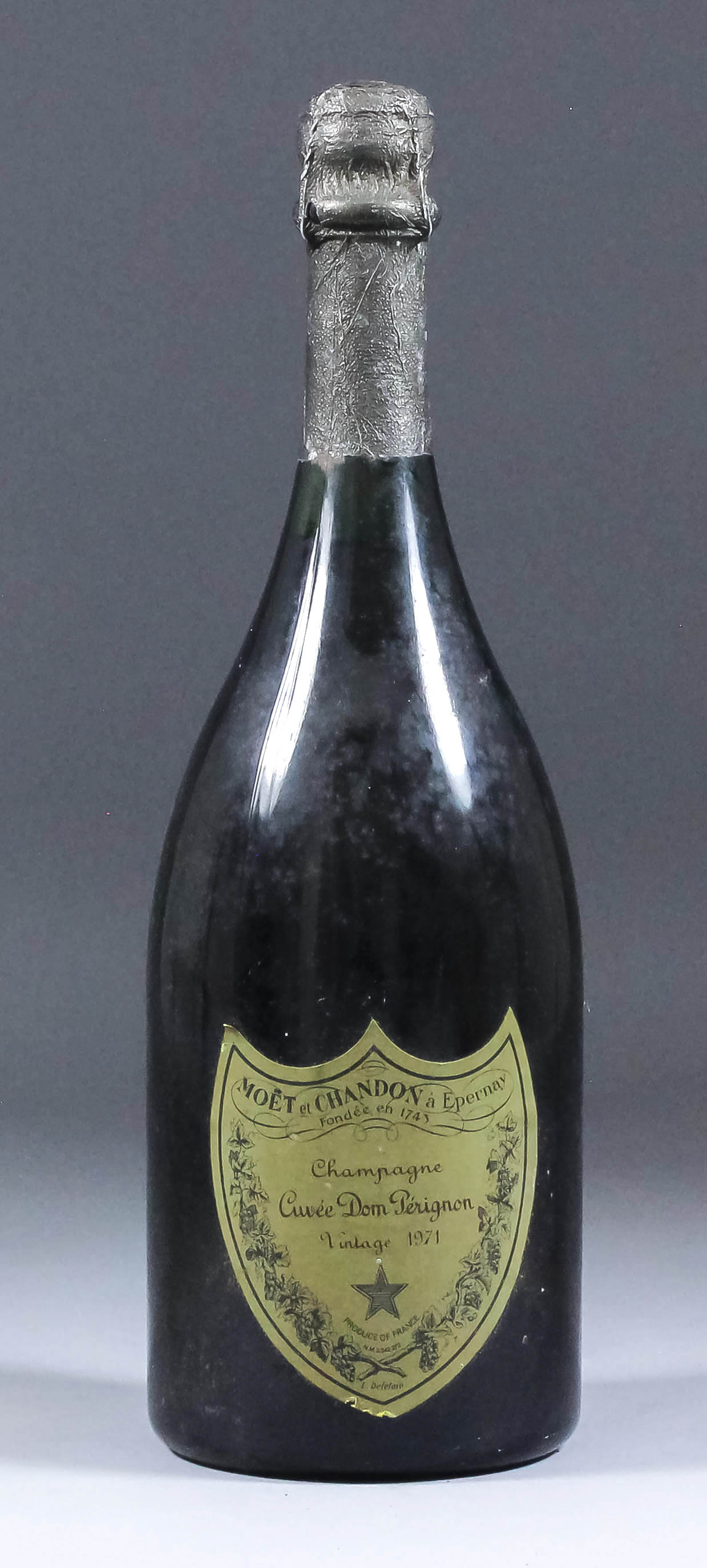 A bottle of 1971 Moet et Chandon "Dom Perignon" vintage champagne