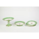 FOUR PIECE NINETEENTH CENTURY CHINA PART DESSERT SERVICE, now suitable for two persons, each piece