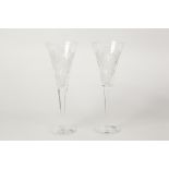 PAIR OF WATERFORD CUT GLASS 'LOVE' CELEBRATION TOASTING FLUTES, 10 1/4" (26cm) high, in original box