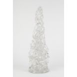 VENETIAN INTERWOVEN GLAZED SCULPTURE, of conical form, 19 ½" (49.5cm) high, indistinctly signed to