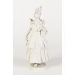 DOULTON LAMBETH UNGLAZED WHITE HARD PASTE PORCELAIN FIGURE OF DORIS KEANE, the American actress