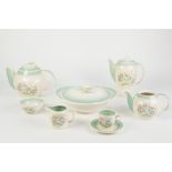 A 1930'S SUSIE COOPER 40 PIECE POTTERY PART DINNER, tea and coffee service decorated with stylized