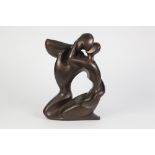 AUSTIN SCULPTURES 'CHERISH THE LOVE' MOULDED COMPOSITION GROUP, in bronze coloured finish,