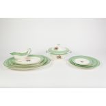 TWENTY FOUR PIECE MINTON ART DECO POTTERY DINNER SERVICE FOR SIX PERSONS, decorated with colour