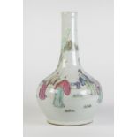 A LATE 19TH CENTURY CHINESE PORCELAIN BOTTLE SHAPE VASE painted in famille rose enamels with a