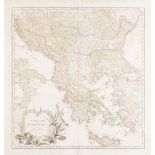 ANTIQUE FRENCH HAND COLOURED MAP OF THE OTTOMAN EMPIRE BY G. ROBERT DE VAUGONDY, 18 3/4" x 17 1/
