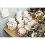 FORTY THREE PIECE QUEEN ANNE HARVEST PINK CHINA PART TEA AND COFFEE SERVICE, including coffee pot