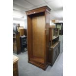 A MODERN MAHOGANY FINISH TALL OPEN BOOKCASE