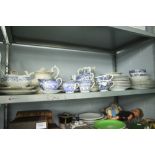 QUANTITY OF POTTERY AND CHINA VARIOUS TO INCLUDE; NINETEENTH CENTURY AND LATER BLUE AND WHITE TEA
