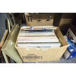 A BOX OF VARIOUS VINYL RECORDS, TO INCLUDE 'THE JIM REEVES' COLLECTION, ELVIS '40 GREATEST', FRANK