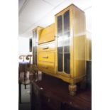 AN OAK SIDE-BY-SIDE BUREAU BOOKCASE