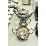 ELECTROPLATE TEA SERVICE OF THREE PIECES