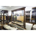 A VICTORIAN MAHOGANY AND INLAID DRESSING CHEST, THE OBLONG SWING MIRROR OVER STAND WITH TWO SHORT