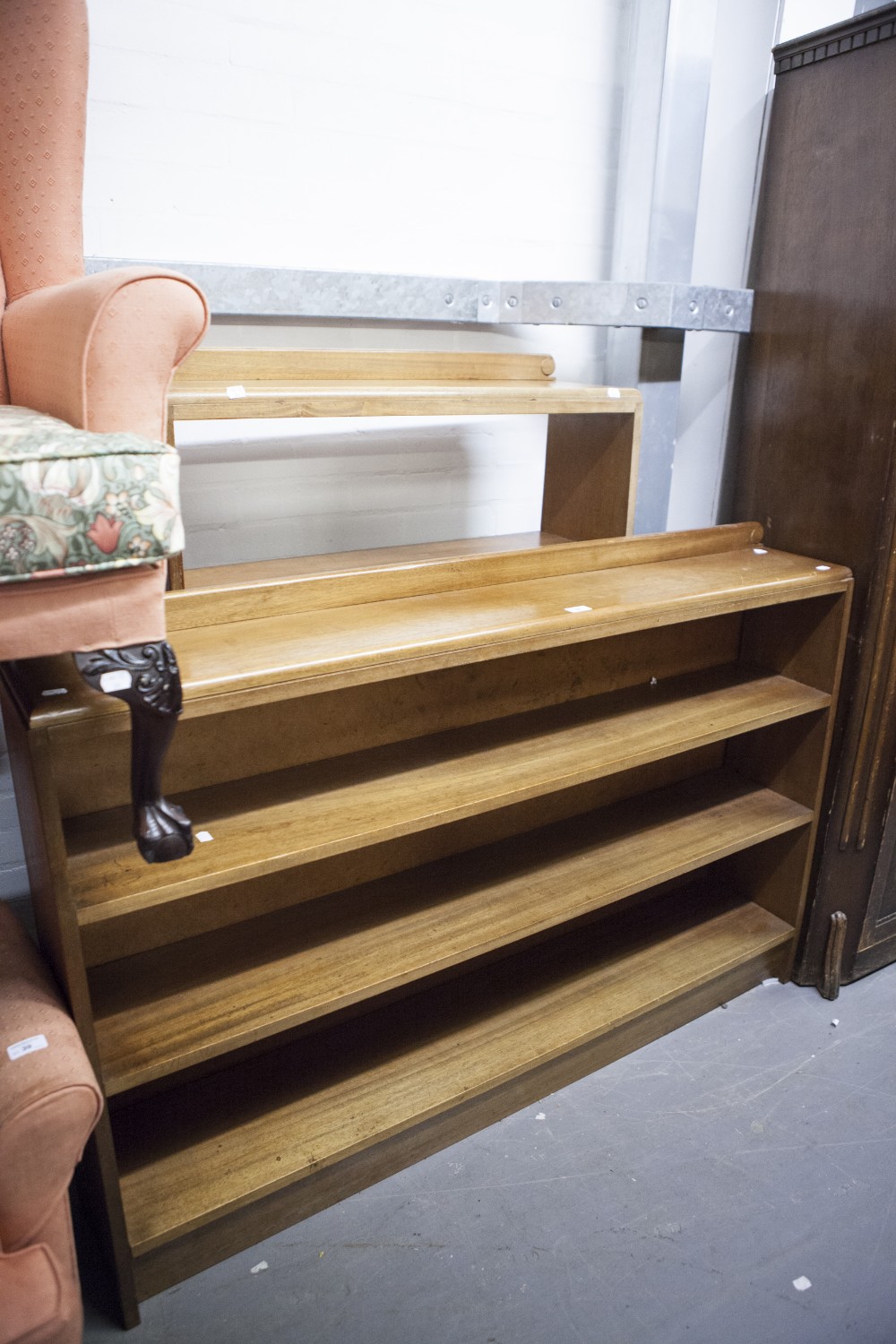 TWO CABINET MADE MAHOGANY OPEN BOOKCASES, CIRCA 1950's