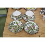 PAIR OF CHINESE FAMILLE ROSE PORCELAIN TEACUPS AND SAUCERS