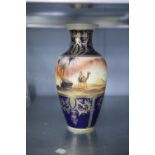 A 1930's JAPANESE NORITAKE PORCELAIN SHOULDERED OVIFORM VASE, decorated with encircling North