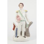 NINETEENTH CENTURY STAFFORDSHIRE LARGE FLAT BACK FIGURE OF GENERAL DAVID DUNDAS, heightened in