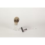 WATERFORD CUT GLASS SHAVING RAZOR AND BRUSH SET (2)