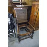 CANE WORKED NINETEENTH CENTURY ROCKING CHAIR