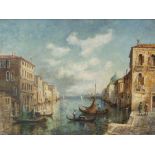 M.J. RENDELL (TWENTIETH CENTURY) OIL PAINTING ON BOARD Bygone view of the Grand Canal, Venice,